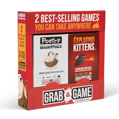 Exploding Kittens en Poetry for Neanderthals spelbundel voor 2-4 spelers vanaf 7 jaar