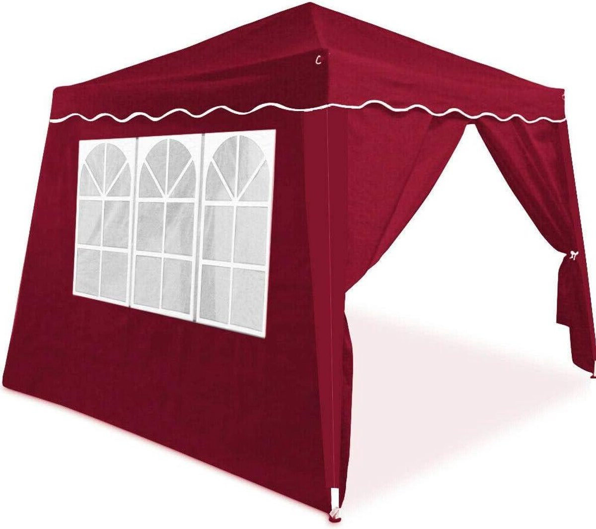 Opvouwbare Partytent Rood - Waterdicht en UV-bestendig Feesttent Paviljoen - 3x3 Meter