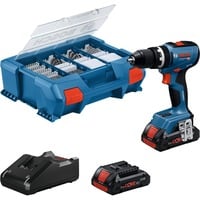 Akku-Schlagbohrschrauber GSB 18V-65 Professional, 18Volt blau, 2x Li-Ion Akku 4,0Ah, 82-teiliges Zubehör-Set in L-Case
