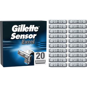 Gillette Rasierklingen Sensor Excel, für Herrenrasierer, 2-fach Klinge, 20 Stück