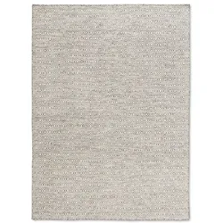 Handwebteppich Lindos 170 x 235 cm Mischgewebe Grau Anthrazit