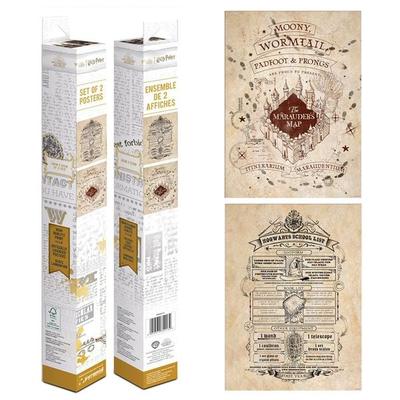 Harry Potter Poster-Set (Karte und Schulliste)