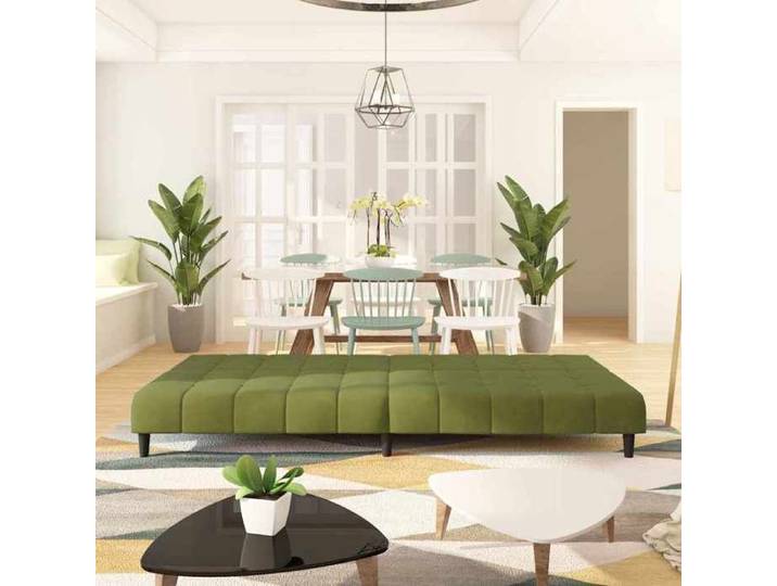 Lit banquette 2 places - convertible - Canapé-lit à 2 places vert clair velours CAL2232093
