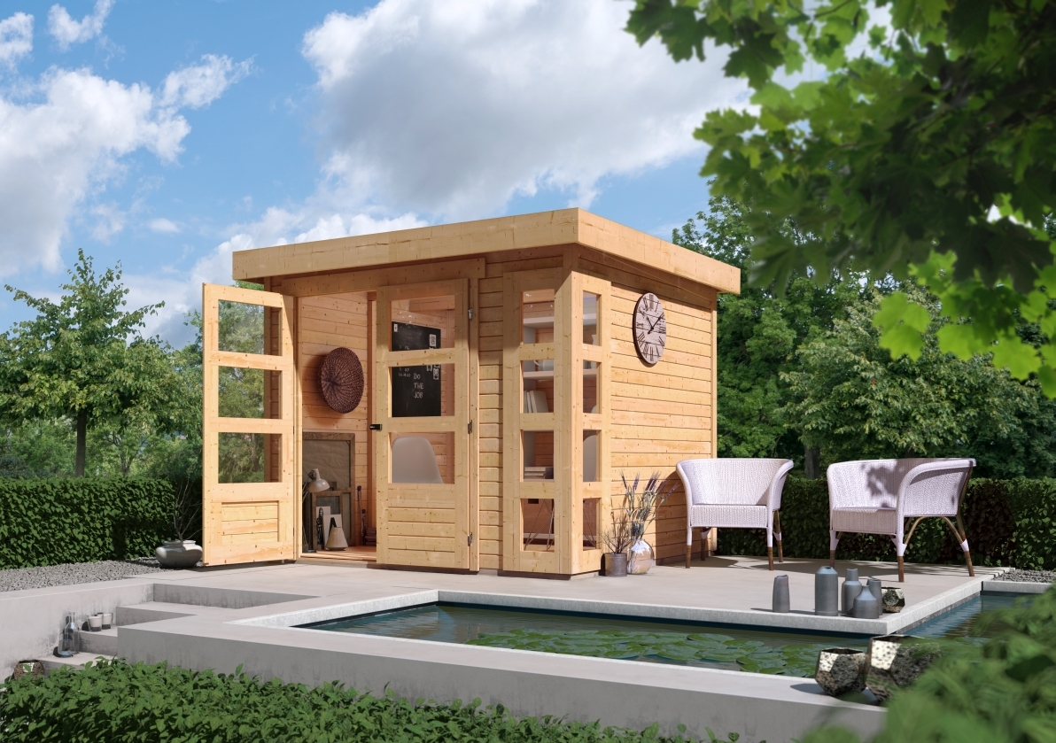 Karibu Gartenhaus Gerätehaus Kerko 3 naturbelassen 242x217x211 cm