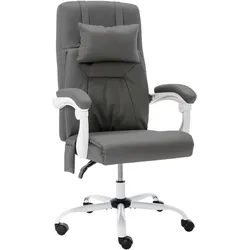 vidaXL Massage-Bürostuhl Grau Kunstleder