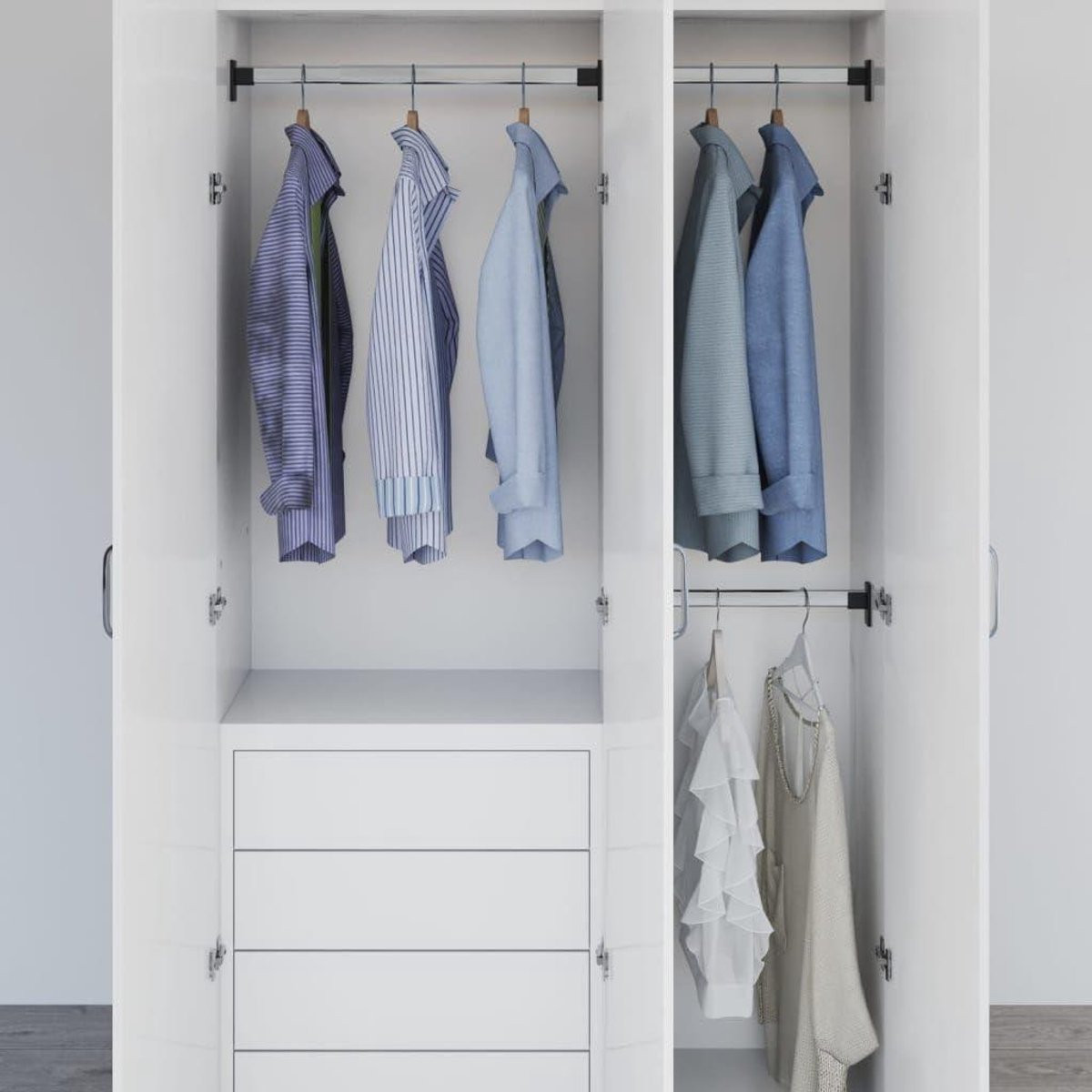 Uitschuifbare Garderobe Rail met Aluminium Frame - Zilver - 58-100 cm