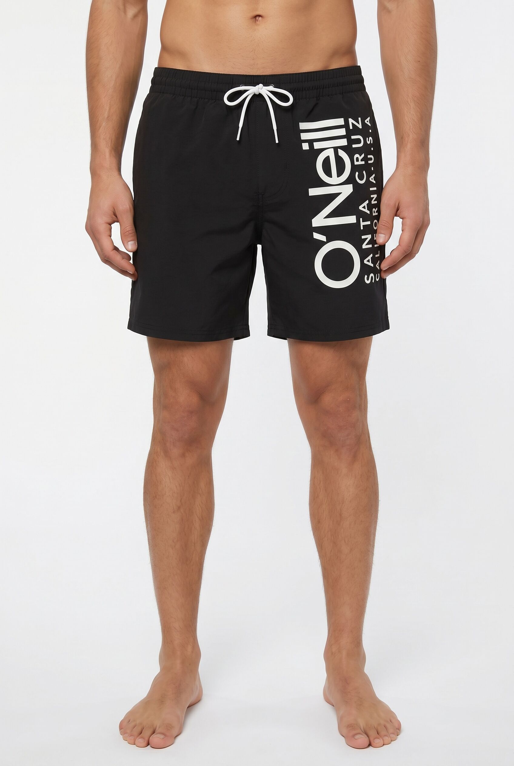Badeshorts O'NEILL "ORIGINAL CALI 16'' SWIMSHORTS", Herren, Gr. M (50), N-Gr, schwarz (schwarz out), Obermaterial: 100% Polyester, Badehosen Badeshorts, mit elastischem Bund, normale Passform schwarz out M (50), N-Gr
