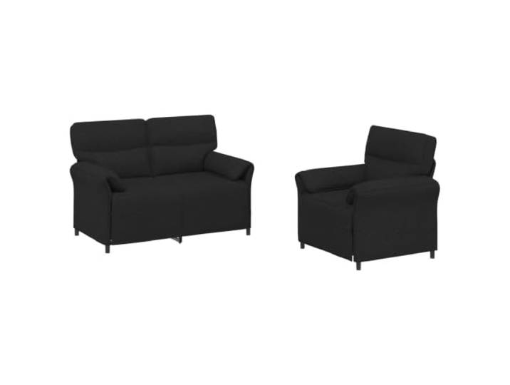 PUGYNBK Rechteckiges Sofa, 2 Stück, Schwarz, Polyesterstoff mit Gebogene Armlehnen, Schaumstoff-Polsterung, Verwendung im Wohnzimmer, einfache Montage mit grundlegenden Werkzeugen
