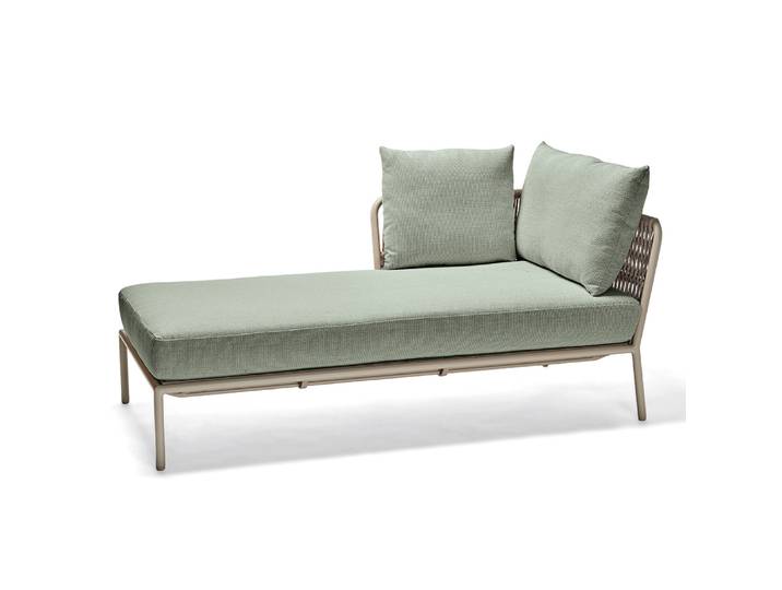 Stern Recamiere Romy Aluminium greige Kordel greige Armlehne