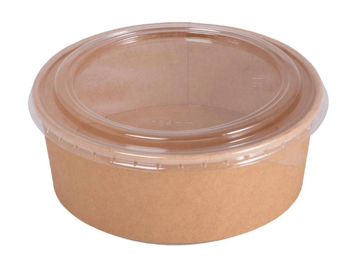 Einwegschale ELCO 1200 ml 50 Stück , braun, Pappe, Schüsseln, Einwegschale
