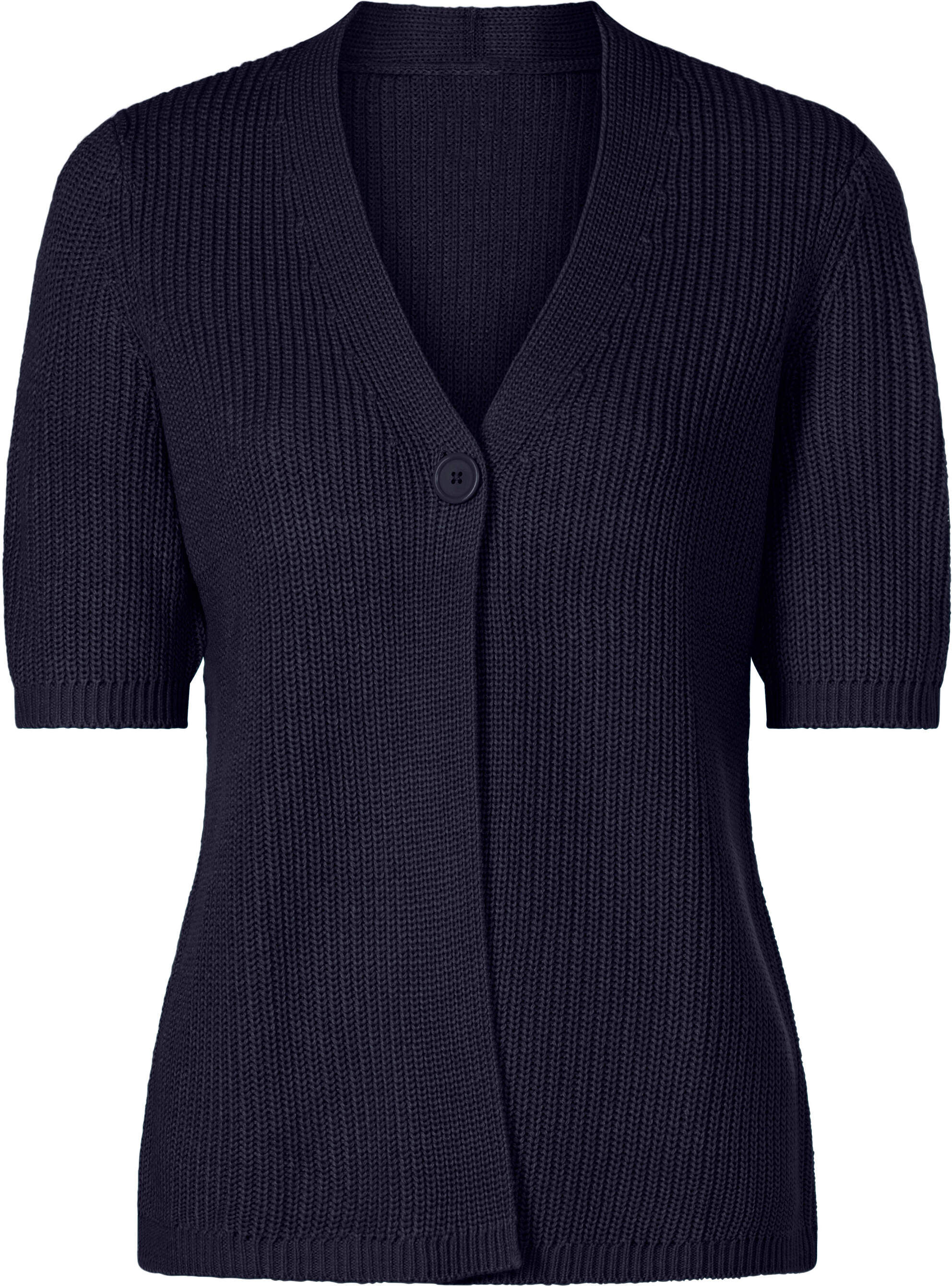 Sieh An! Cardigan SIEH AN "Cardigan Cardigan", Damen, Gr. 48, blau (marine), Strick, , Basic, V-Ausschnitt, Strickjacken Cardigan