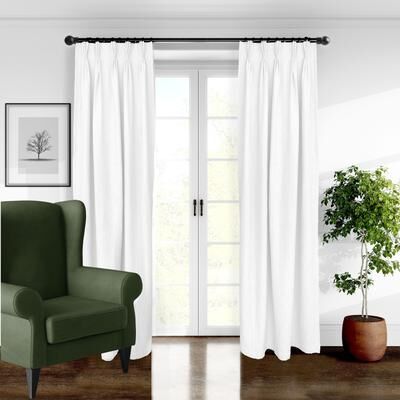 6ix Tailors Payton White Pinch Pleat Double Width Drapery Set of 2