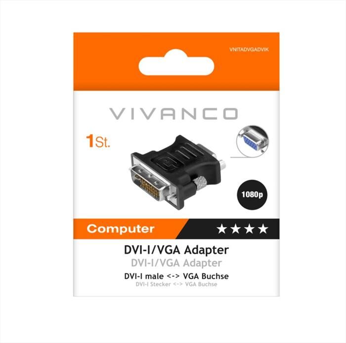 Vivanco Adattatore Dvi-i/vga-nero