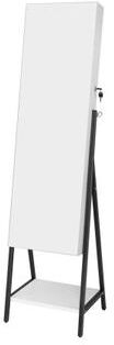 Costway Freestanding Jewelry Cabinet with Full-Length Mirror-White