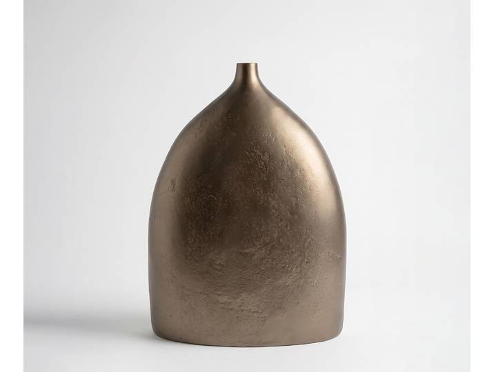 Vase Ogiva l39 x P18 x H51 cm Aluminium Aurum Satin Moulé