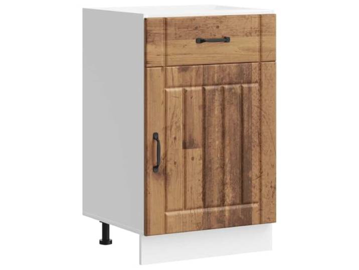 fsahslih Küchenunterschrank Lucca 50x46x81,5 cm Altholz-Optik Stauraumlösung für Küche und Vorratsraum mit verstellbaren Füßen und geräumigem Schrankfach für Küchenhelfer.