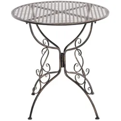 Décoshop26 - Gartentisch aus Schmiedeeisen Durchmesser Ø 70 cm Oberfläche in Antikbronze MDJ10045