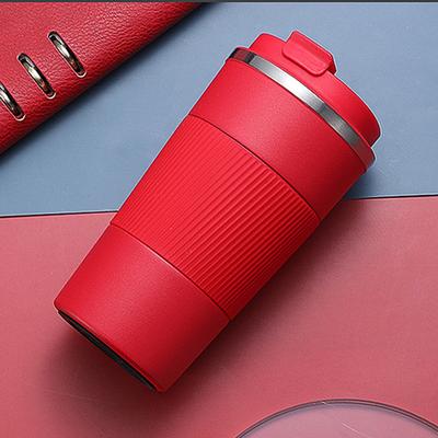 Multicon Wholesale Hub Insulated Coffee Thermos Mug, Double Stainless Steel, Leak Proof, Non Slip Car Vacuum Flask, Travel Thermal Cup red