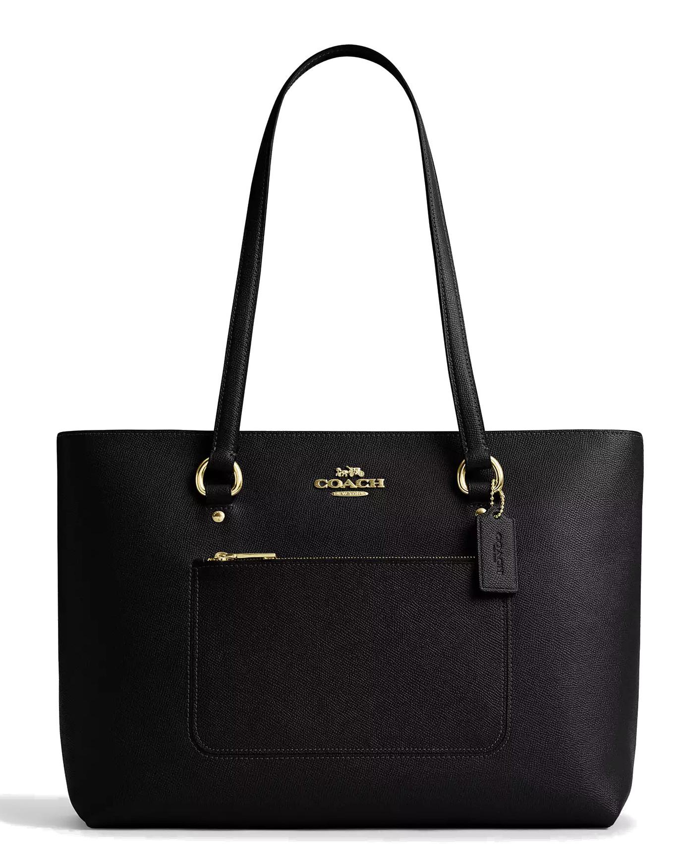 Coach Station Tote Tasche Damen Crossgrain-Leder Schwarz 35 x 26 x 12,5 cm