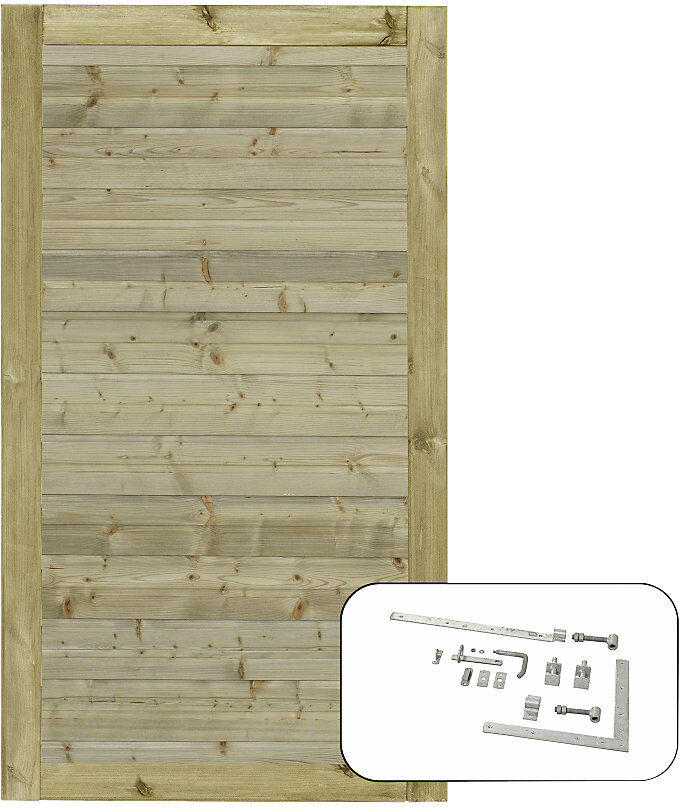 kaiserkraft PLUS Plank Einzeltür inkl. Beschläge, Holz, BxH 1000 x 1630 mm, natur