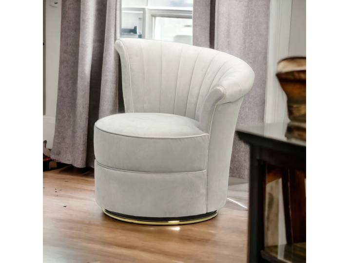 Fauteuil Swan en Velours - Gris
