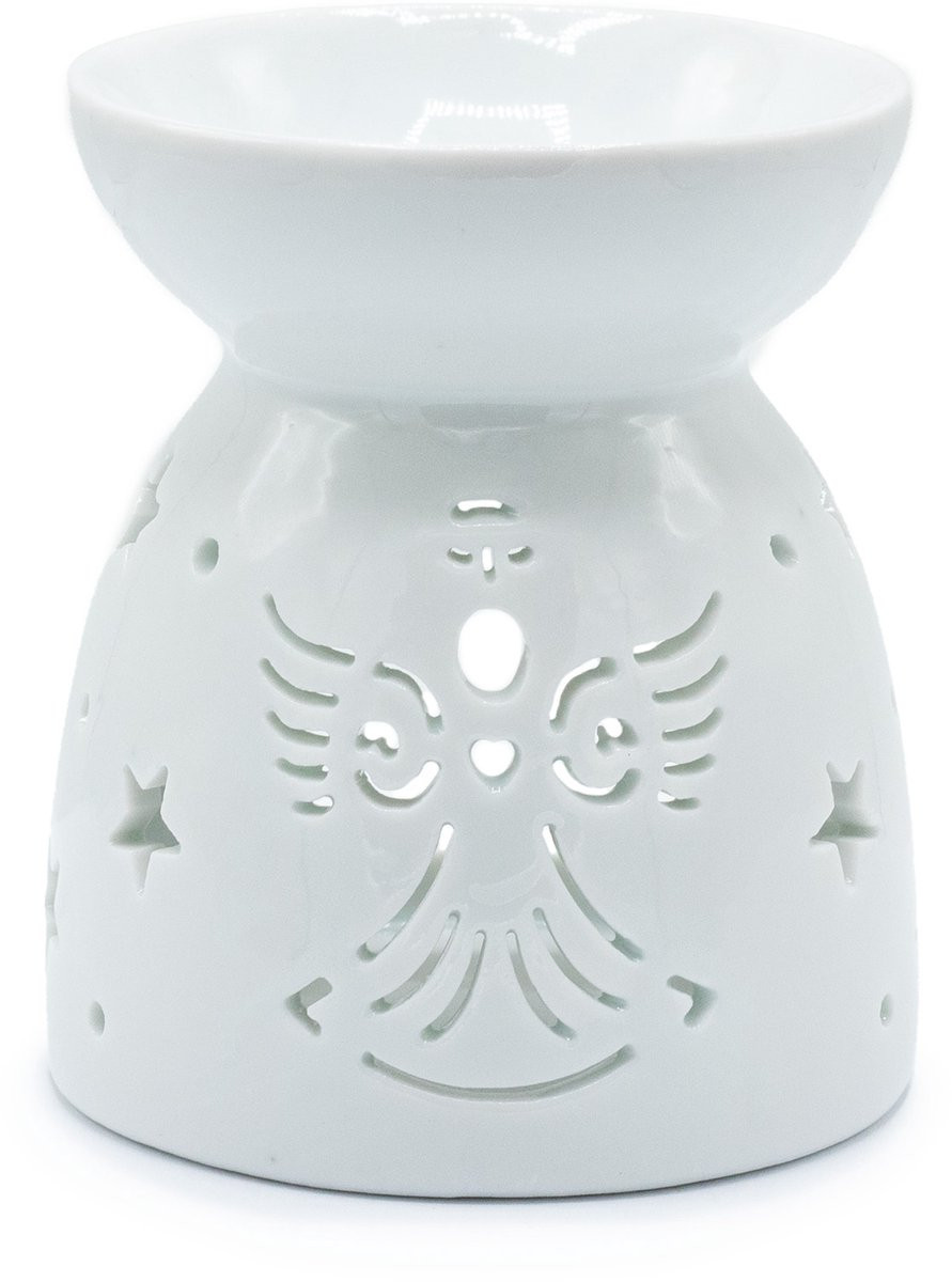 AW Gifts Oliebrander Engel Uitsparing - Wit