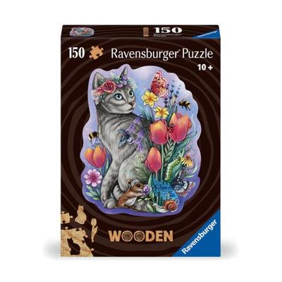 Wooden Puzzle 150 Teile - Frühlingskatze