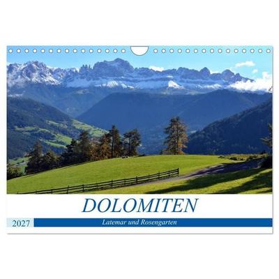 Dolomiten - Latemar und Rosengarten (Wandkalender 2027 DIN A4 quer), CALVENDO Monatskalender