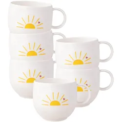 HENKELBECHER HELLO SUNSHINE With Love weiß-gelb 290 ml 6er Set