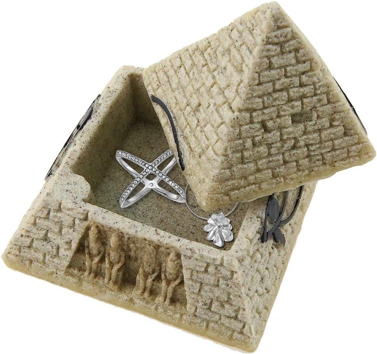 Piramide met Oog van Horus: Sieraden Doos, Beeldje en Decoratieve Standbeeld voor Thuisdecoratie