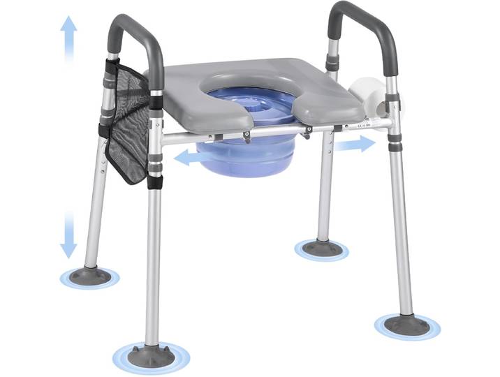 VEVOR Nachtkastje Commode Stoel Toiletverhoger 227kg Hoogte Verstelbaar 3-In-1