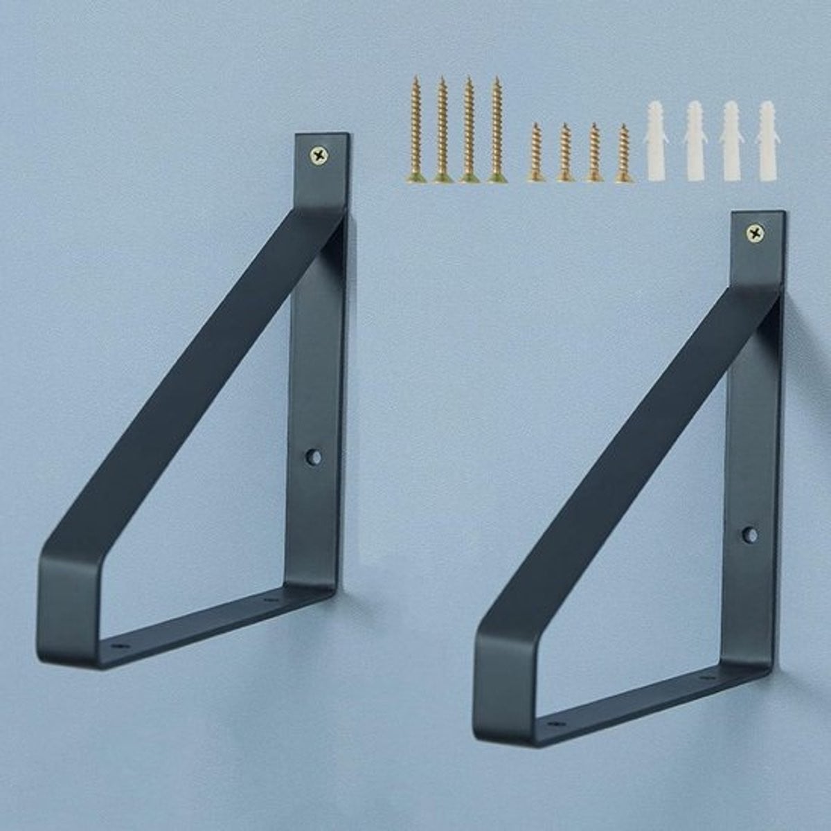 2 stuks zwarte plankbeugels - Vintage decoratieve zwevende wandconsoles voor planken - Inclusief schroeven