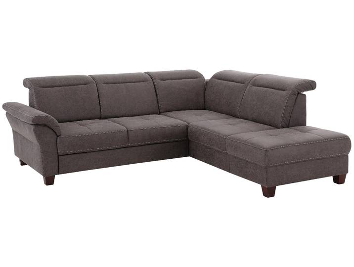 Ecksofa, Luxus-Microfaser Lederoptik, Anthrazit, 260×235 cm, Mit Kopfteilverstellung, Modern, Home Affaire
