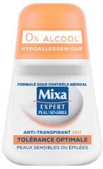 Mixa Expert Peau Sensible Anti-Transpirant 48H Roll-On Tolérance Optimale 50 ml - Flacon-Bille 50 ml