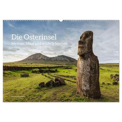 Die Osterinsel – Mythen, Moai und wilde Schönheit (Wandkalender 2026 DIN A2 quer), CALVENDO Monatskalender