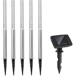 MONZANA® 5x LED Solarlampe Wetterfest IP44 Solar Sensor Edelstahl Solarleuchte Gartenbeleuchtung Balkon Garten