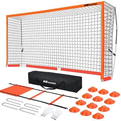 Haokelball Portable 12x6FT Soccer Goal Net Set – Carry Bag, Cones & Agility Ladder Included