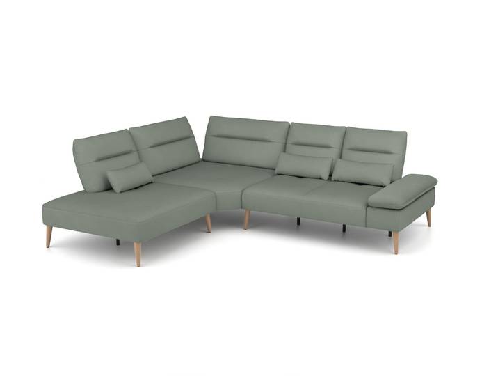 Ecksofa 764 - Grün (Mintgrün) - Softwolle