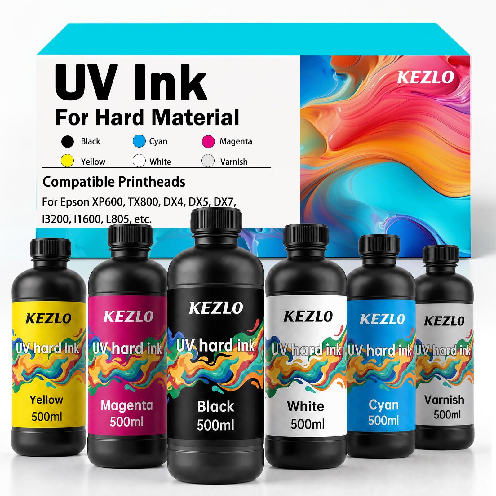 UV-Tinte 6x500 ml für Druckköpfe, für harte Materialien