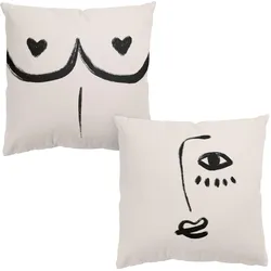 DEKOKISSEN 2er-Set Alina Buffiere Illustration - Ich seh dich Brüste Duo 50/50 cm