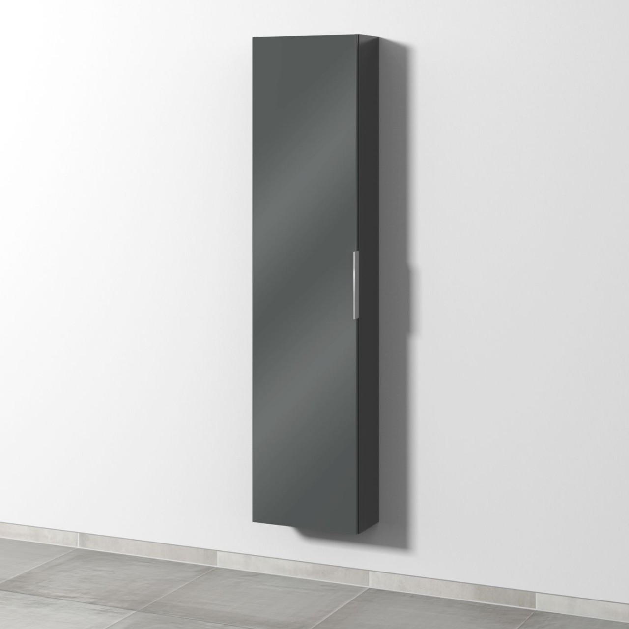 Sanipa 3way Hochschrank mit 1 Tür, Anthrazit-Glanz UF16479