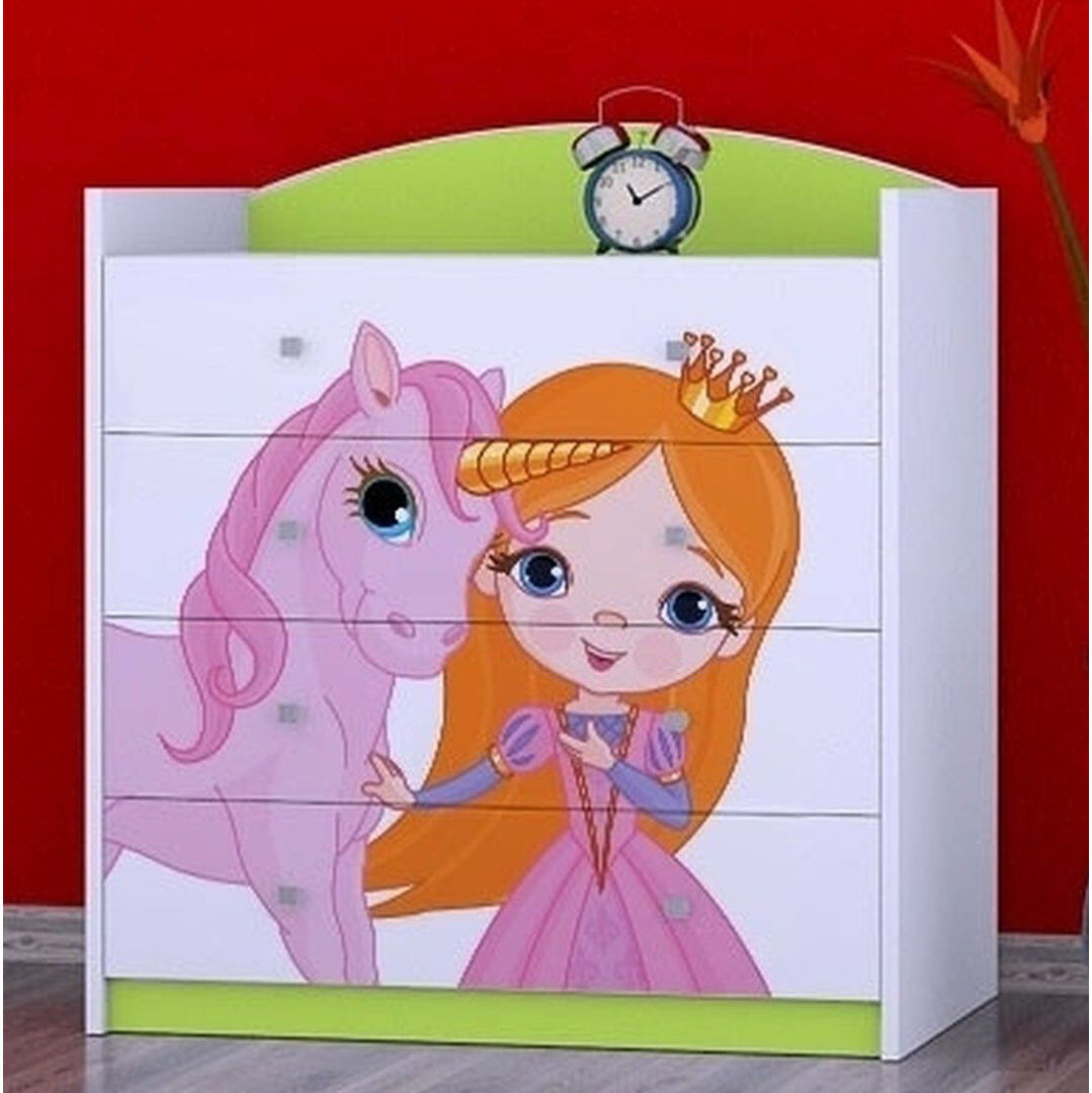 Zoomie Kids Kilding 4 - Drawer Kids Dresser Green 100cm H X 88cm W X 44cm D