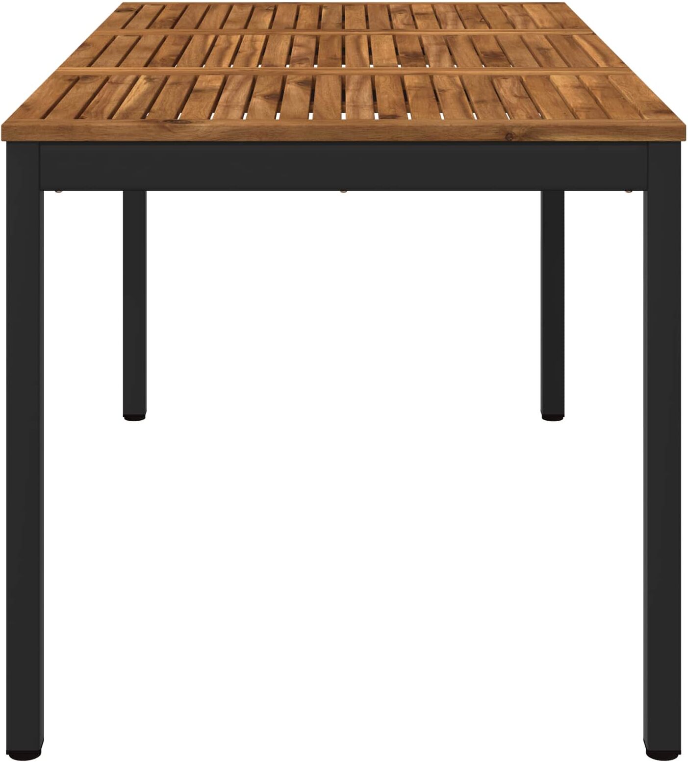 vidaXL Table de dîner de jardin Naturel et noir 141 x 80,5 x 75 cm