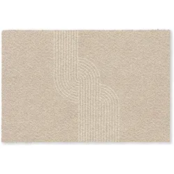 FUSSMATTE Parallele Linien - Leichte Textur - Beige Türmatte 180x120 cm