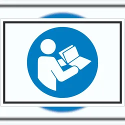 HB-Druck Gebrauchsanweisung beachten Symbol Aufkleber A9 (37x52mm)