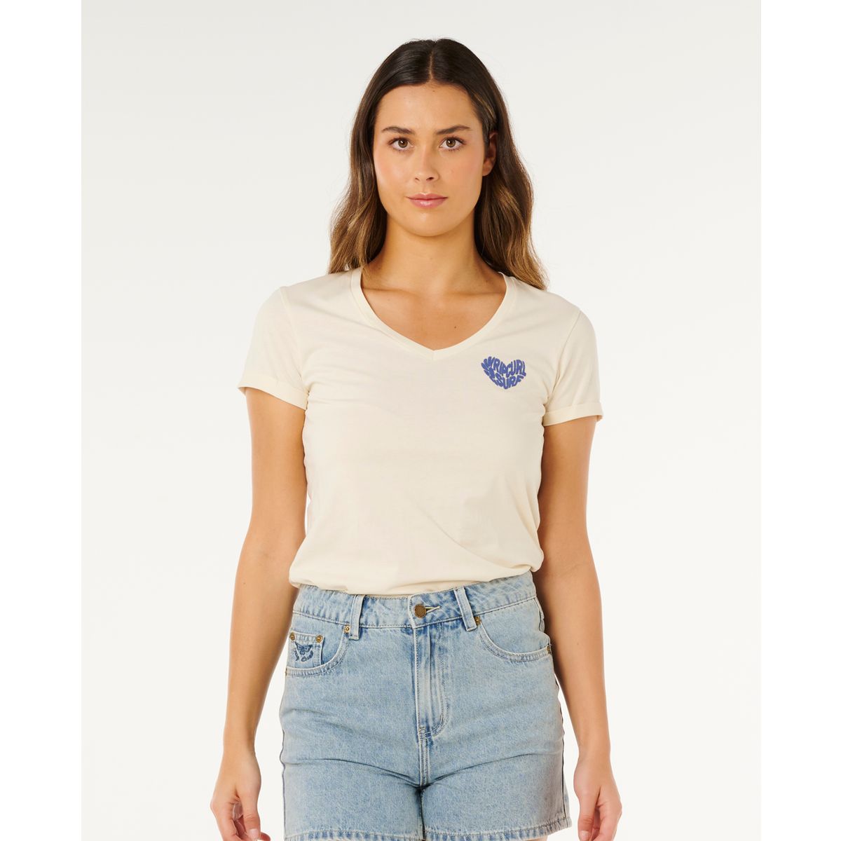 RipCurl RC Heart V Neck Tee lily (2279) M 0MXWTE-2279-M