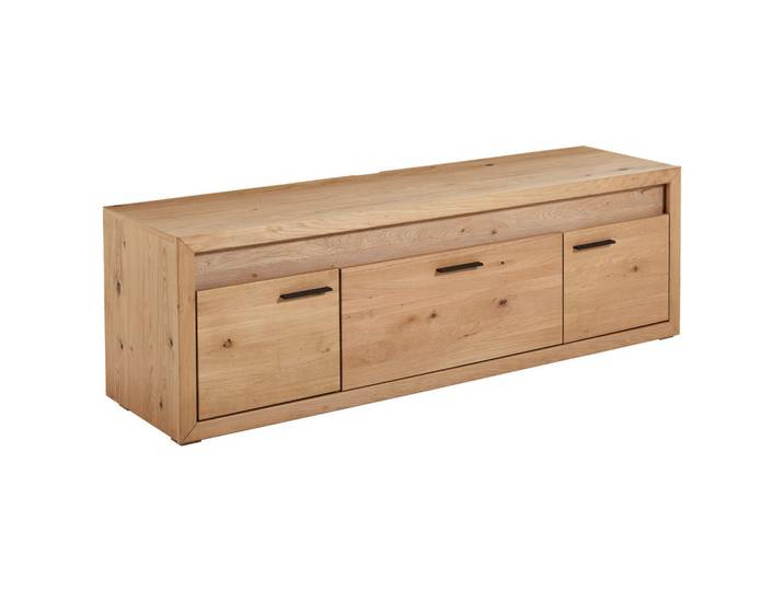 Cantus Lowboard, Holz, Asteiche, furniert, massiv,massiv,furniert, 3 Fächer, 180x57x48 cm, Beimöbel erhältlich, stehend, Beleuchtung, Wohnzimmer, TV Möbel, Lowboards, Lowboards stehend