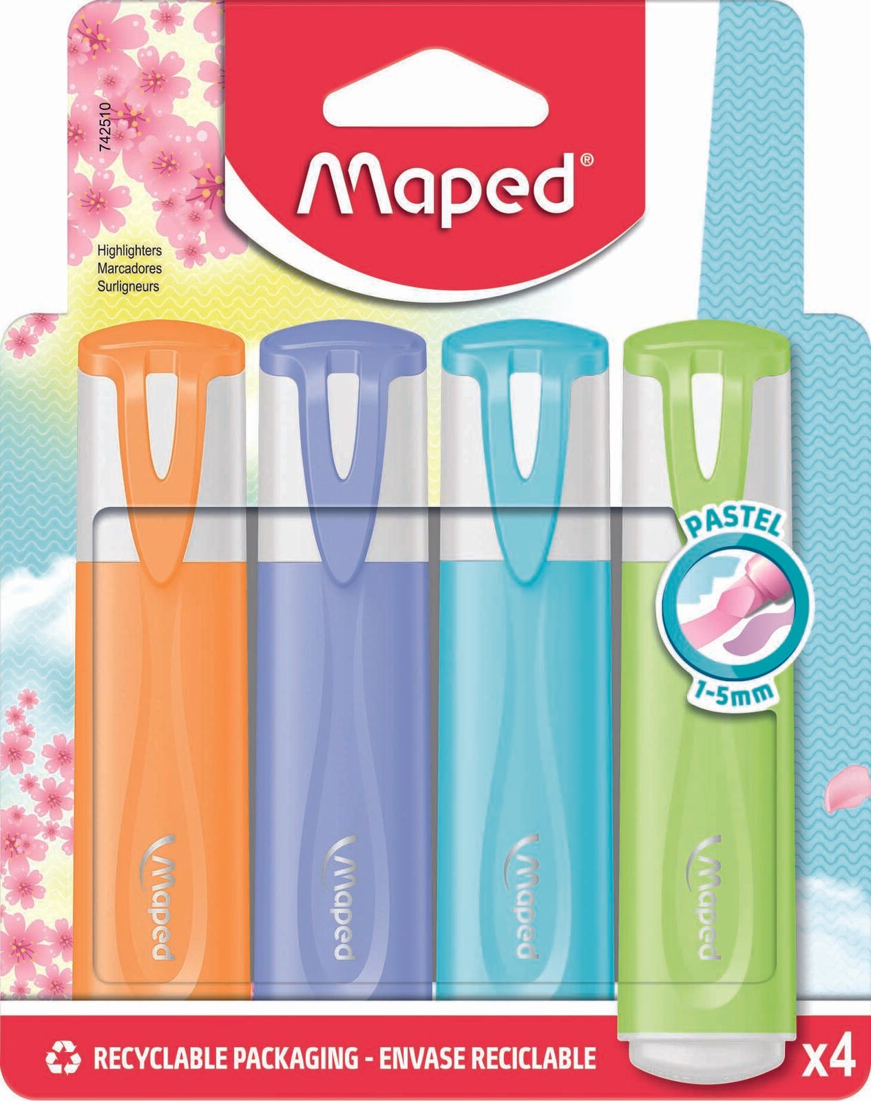 maped Fluo Peps pastell Textmarker Mehrfarbig 742510