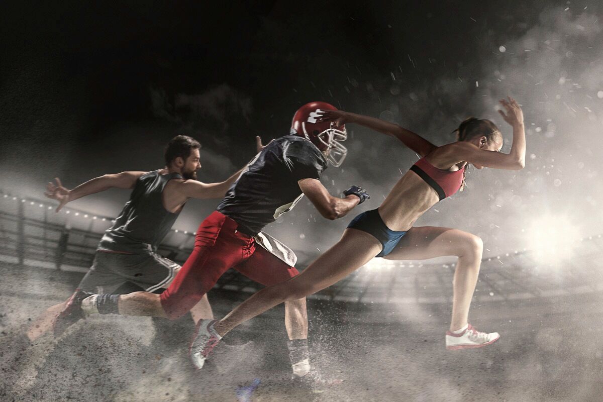 Fototapete PAPERMOON "Sport", bunt, B:2m L:1,49m, Vlies, Tapeten, Fototapete bunt B/L: 2m x 1,49m, Bahnen: 4 Stk.