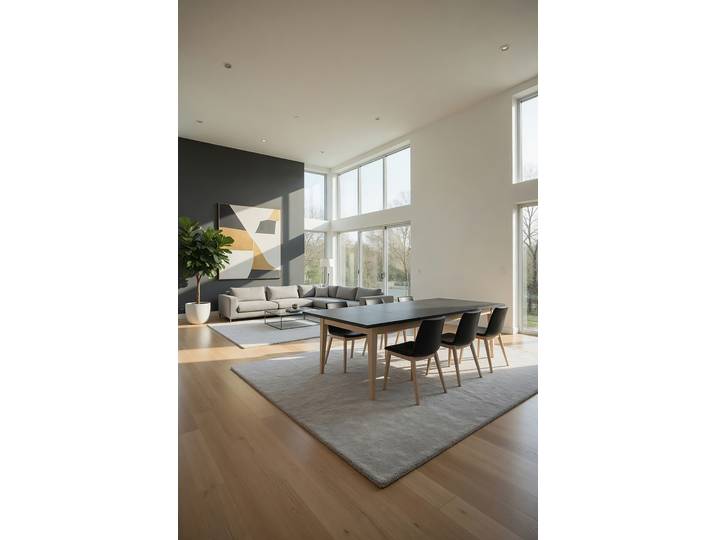 home24 Uitschuifbare eettafel 160cm zwart/zwart/crèmekleurig pijnboomhout